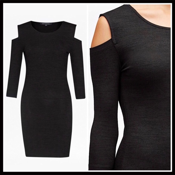 FRENCH CONNECTION MINI DRESS COLD SHOULDERS KNIT BODYCON A2C - Picture 6 of 8